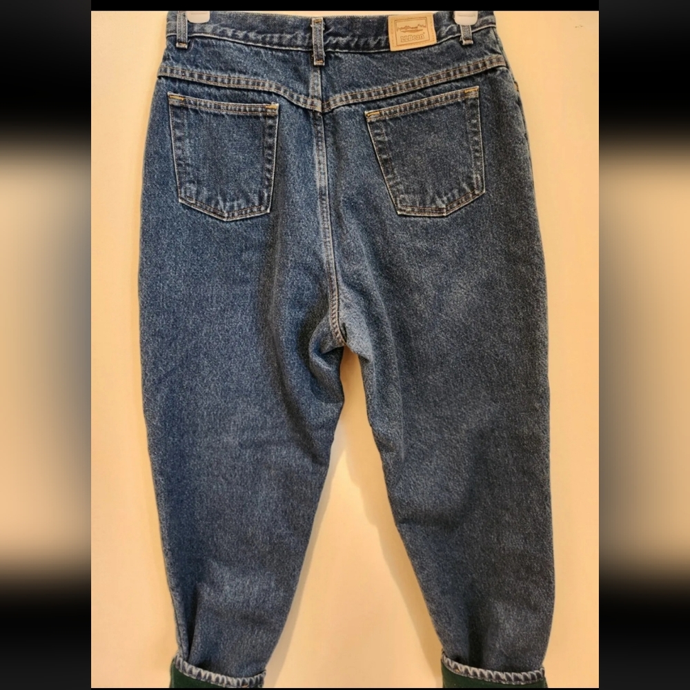LL Bean Womens Jeans size 14 Fleece Lined